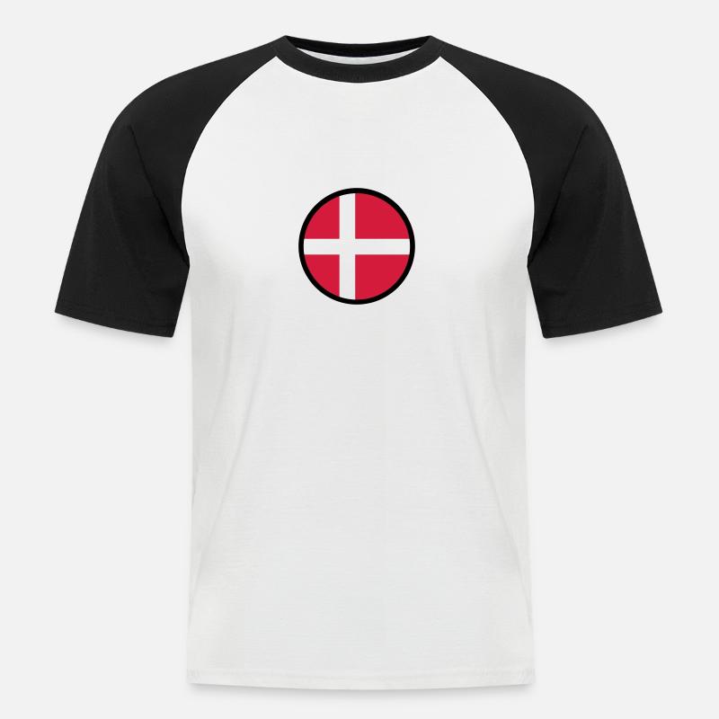 Markiert durch Dänemark - Männer Baseball-T-Shirt - Weiß/Schwarz
