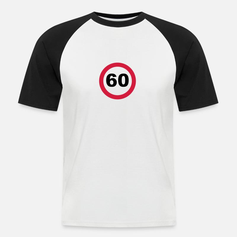 60th birthday - Men's Baseball T-Shirt - white/black