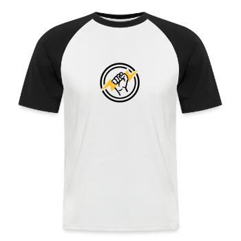 Flash - Men's Baseball T-Shirt - white/black - Front - Nik (191cm)