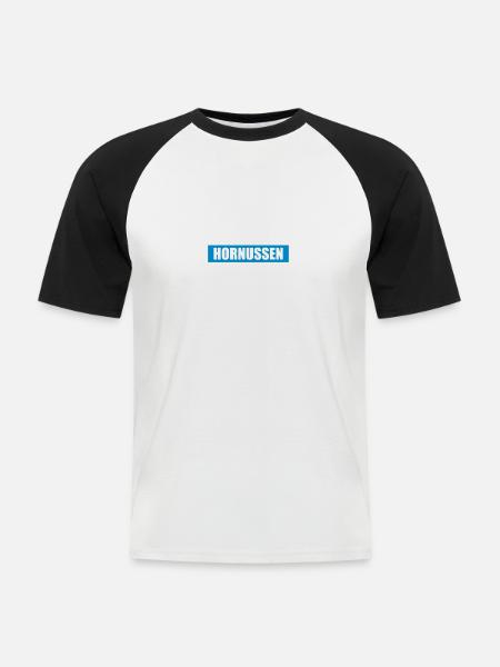 Hornussen Sportart - Männer Baseball-T-Shirt - Weiß/Schwarz