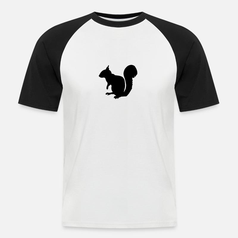 Eichhörnchen - Männer Baseball-T-Shirt - Weiß/Schwarz
