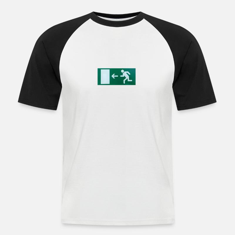 exit - Männer Baseball-T-Shirt - Weiß/Schwarz