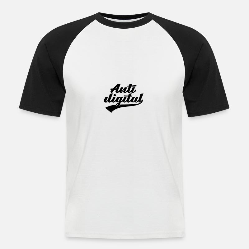 Anti Digital - Men's Baseball T-Shirt - white/black