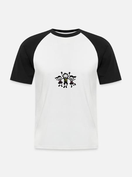 Kids Joy Kindergarten Group - Men's Baseball T-Shirt - white/black
