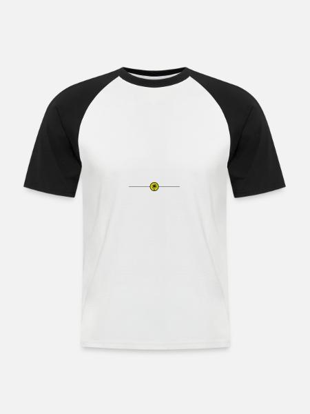 Palm tree line icon - Men's Baseball T-Shirt - white/black