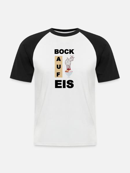 Ice, Buck on Ice - Men's Baseball T-Shirt - white/black