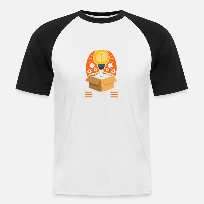 Creativity Takes Courage - Männer Baseball-T-Shirt - Weiß/Schwarz