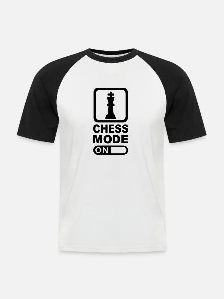 Chess Mode - T-shirt baseball manches courtes Homme - blanc/noir