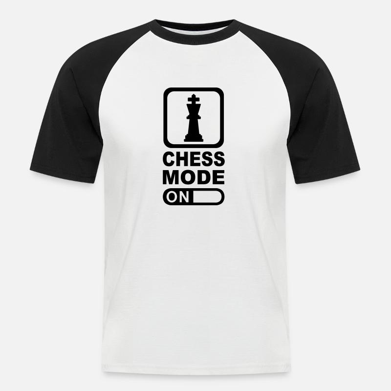 Chess Mode - Männer Baseball-T-Shirt - Weiß/Schwarz