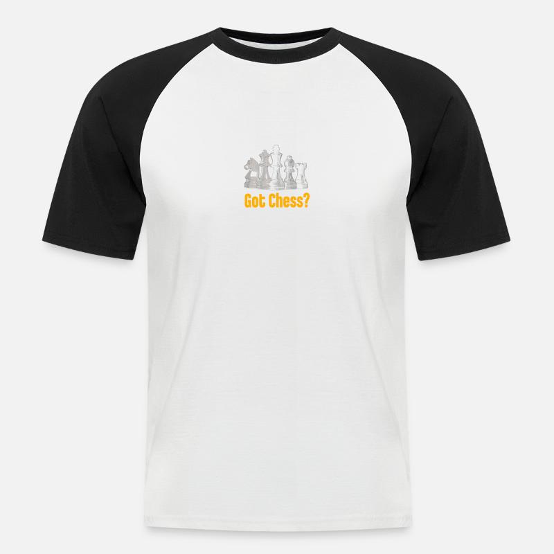 Schach - Schachbrett - got Chess? - Männer Baseball-T-Shirt - Weiß/Schwarz