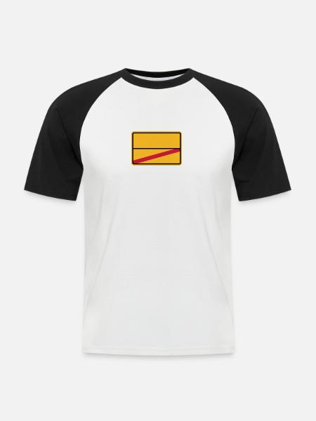 Ortsschild - Männer Baseball-T-Shirt - Weiß/Schwarz