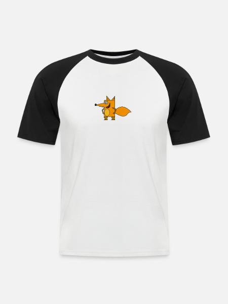 arctic fox fuchs68 - Men's Baseball T-Shirt - white/black