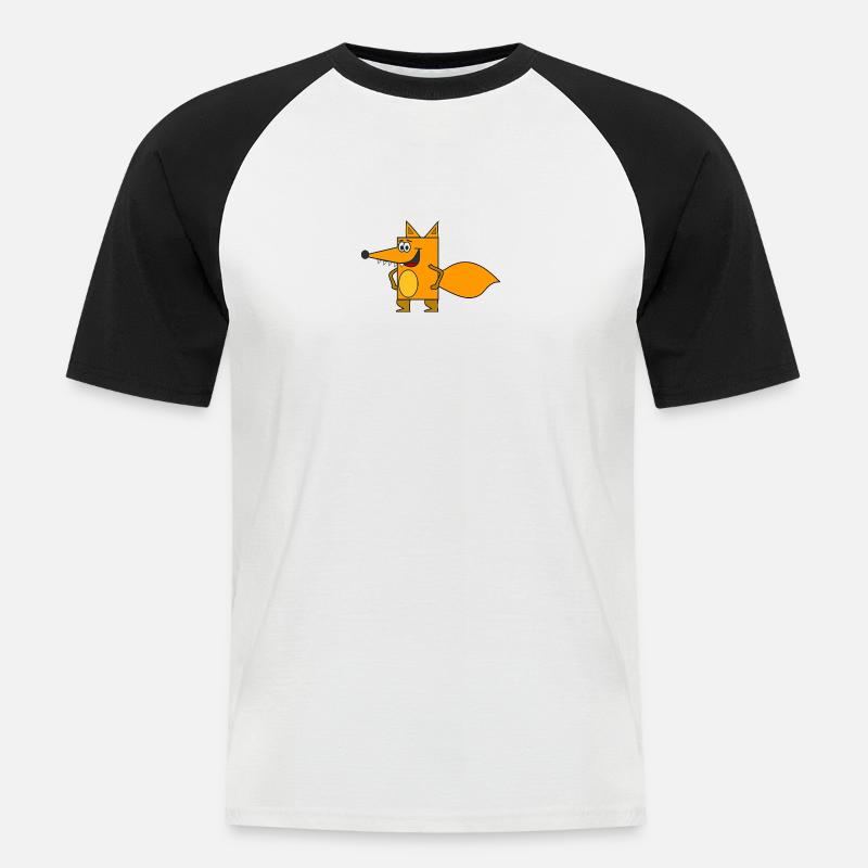arctic fox fuchs68 - Männer Baseball-T-Shirt - Weiß/Schwarz