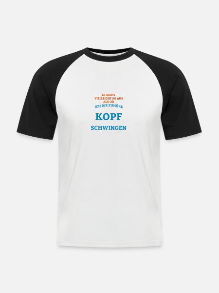 Schwingen Sportart - Männer Baseball-T-Shirt - Weiß/Schwarz