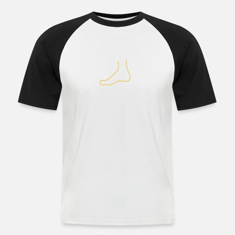 Fuß - Männer Baseball-T-Shirt - Weiß/Schwarz