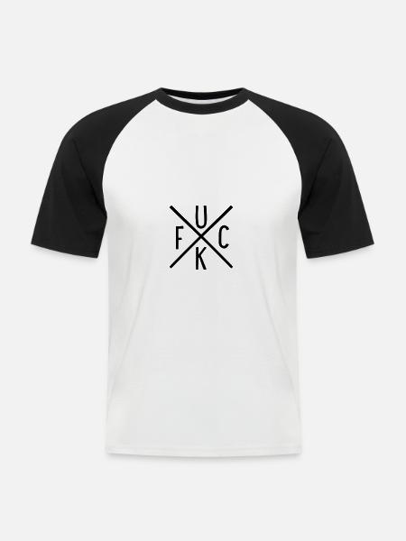 Merde - T-shirt baseball manches courtes Homme - blanc/noir