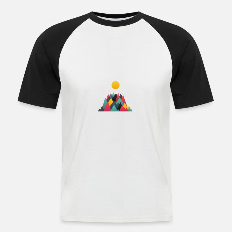 Mountains - Men's Baseball T-Shirt - white/black