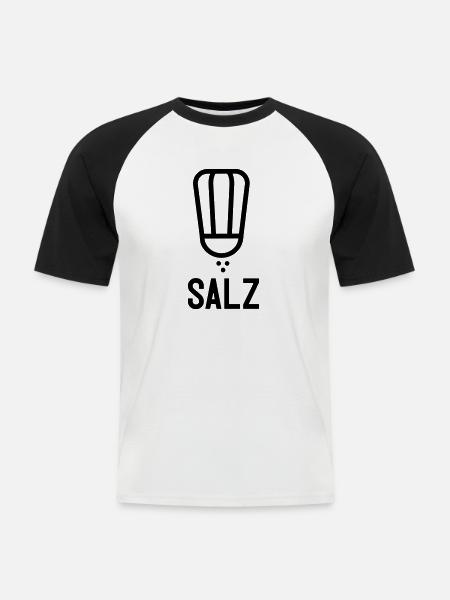 Salz - Männer Baseball-T-Shirt - Weiß/Schwarz