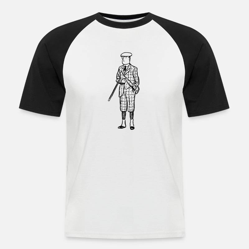 Klasischer Jäger, Geschenksidee - Männer Baseball-T-Shirt - Weiß/Schwarz