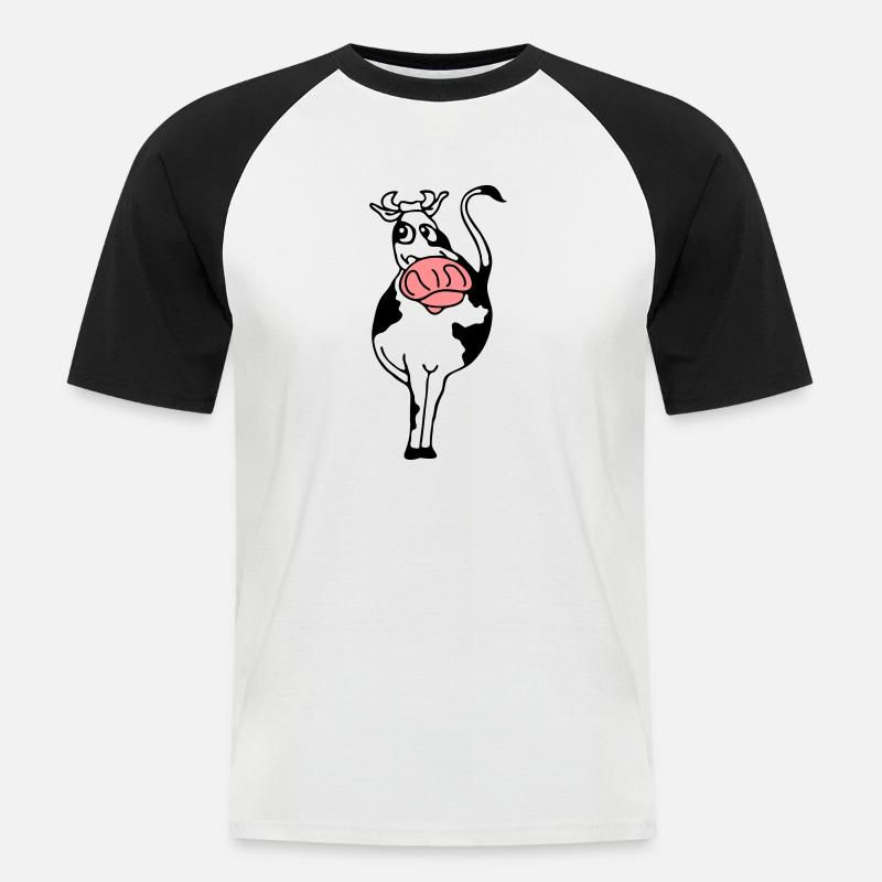 Stier - Männer Baseball-T-Shirt - Weiß/Schwarz