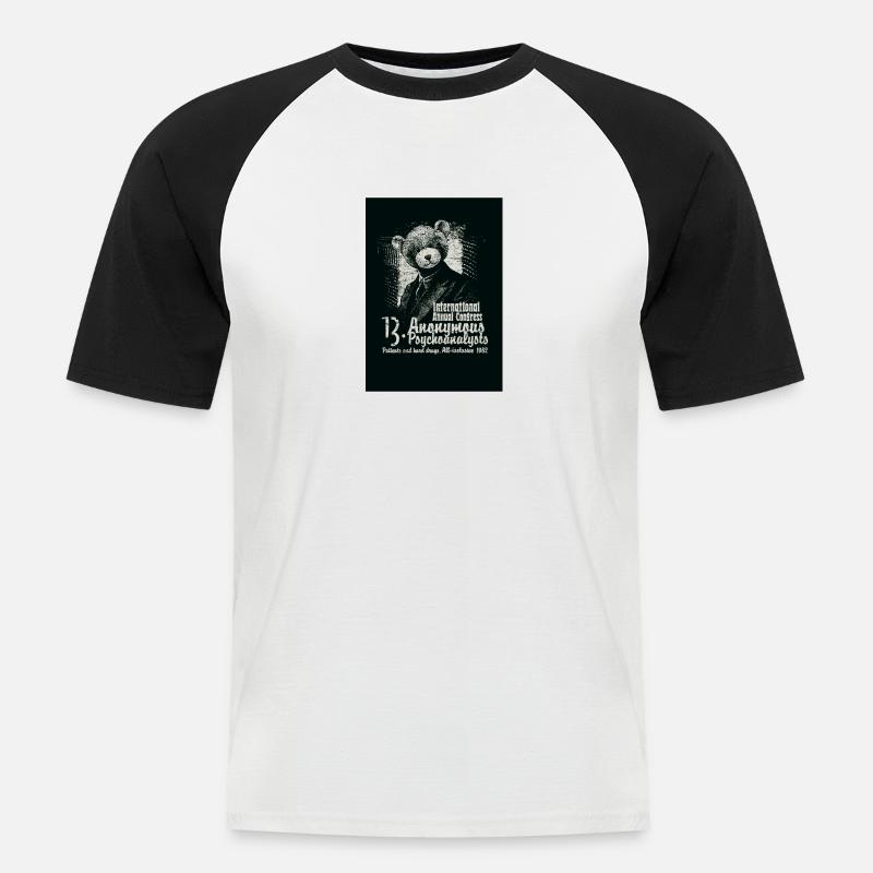 Anonymous Bear Psychoanalysts - Men's Baseball T-Shirt - white/black