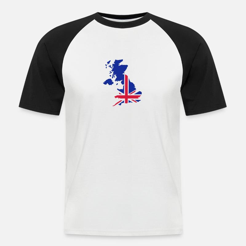 Großbritannien - Männer Baseball-T-Shirt - Weiß/Schwarz