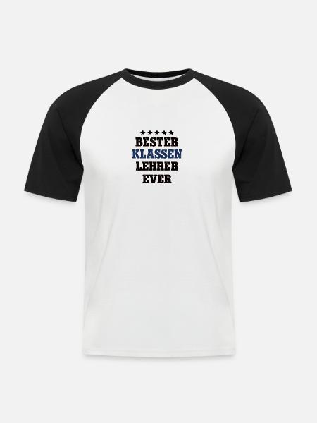 Bester Klassen Lehrer Schule Klassenlehrer - Männer Baseball-T-Shirt - Weiß/Schwarz