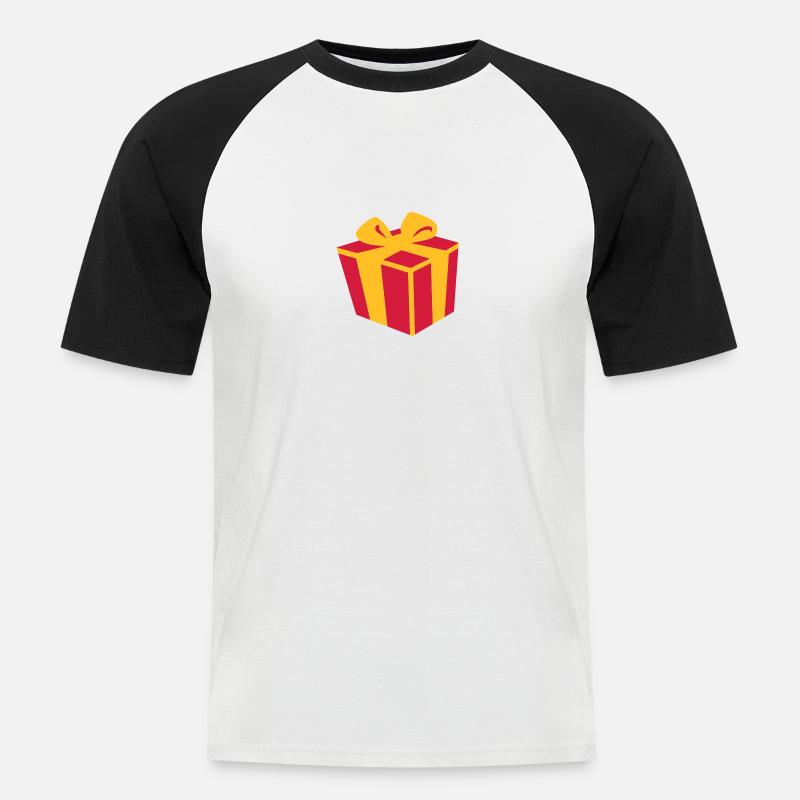 Geschenk - Männer Baseball-T-Shirt - Weiß/Schwarz