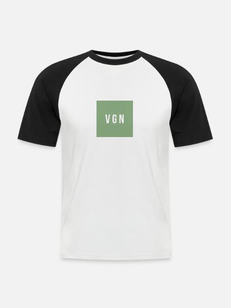 VGN - Vegan - Männer Baseball-T-Shirt - Weiß/Schwarz