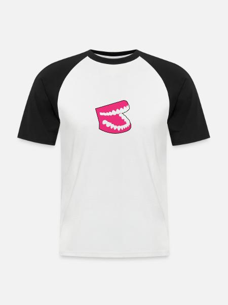 Mordre - T-shirt baseball manches courtes Homme - blanc/noir