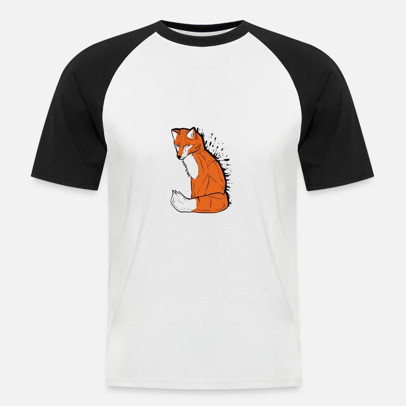 Fuchsfuchs Maler Geschenk - Männer Baseball-T-Shirt - Weiß/Schwarz