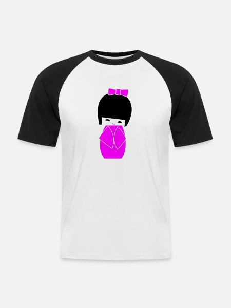 Kokeshi - T-shirt baseball manches courtes Homme - blanc/noir