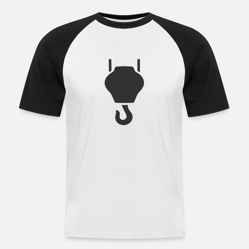 Industriekranhaken Hebehaken oder Hebehaken - Männer Baseball-T-Shirt - Weiß/Schwarz