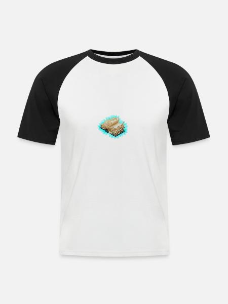 Buch - Männer Baseball-T-Shirt - Weiß/Schwarz