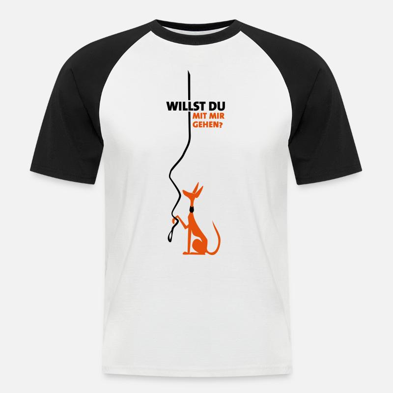 willst du mit mir gehen? - Männer Baseball-T-Shirt - Weiß/Schwarz