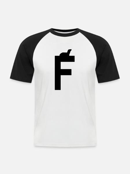 F furet/fouine - T-shirt baseball manches courtes Homme - blanc/noir