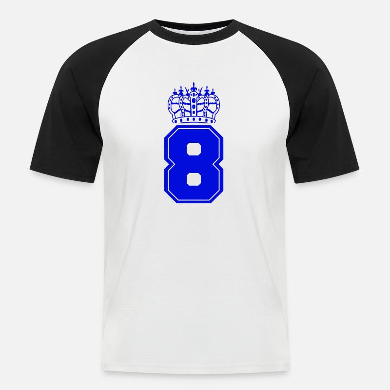 8 krone - Männer Baseball-T-Shirt - Weiß/Schwarz