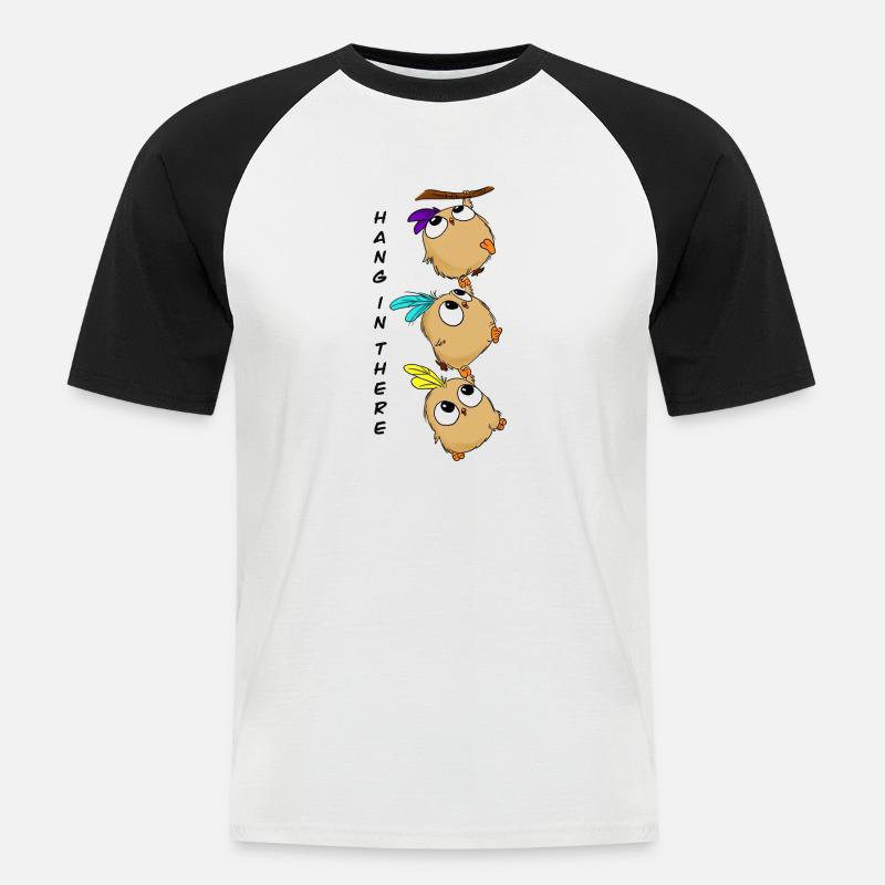 Bleiben Sie dran - Männer Baseball-T-Shirt - Weiß/Schwarz