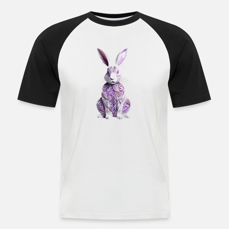 Bunny - Easter Bunny in Silhouette - Men's Baseball T-Shirt - white/black