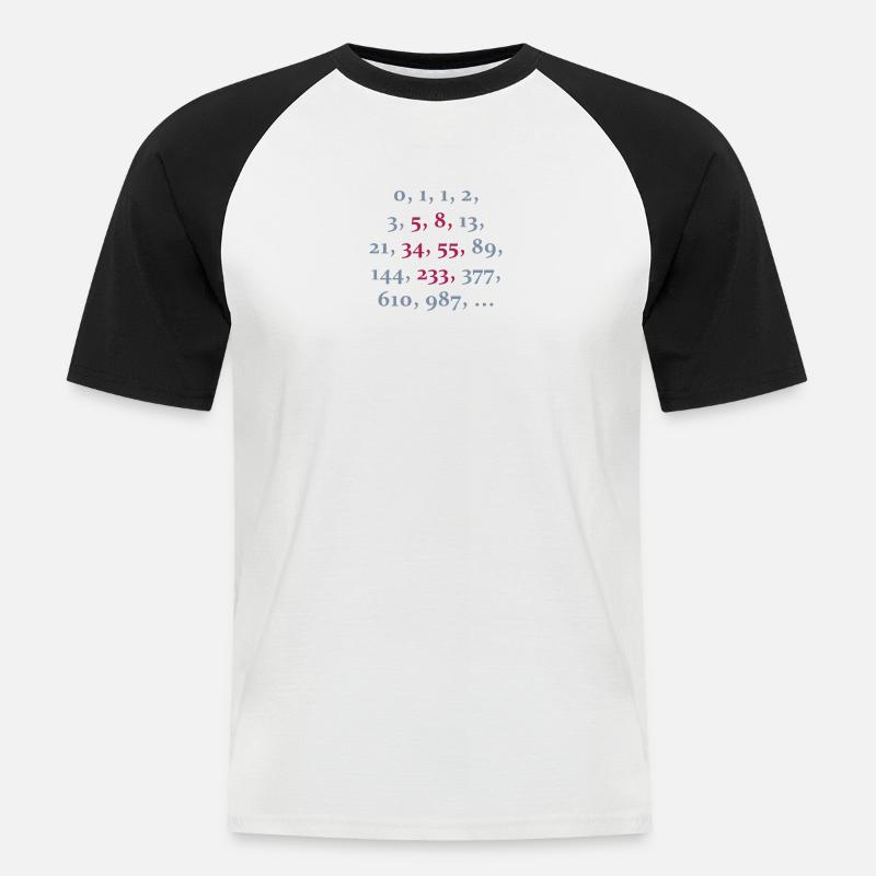 fibonacci sequence (2c) - Men's Baseball T-Shirt - white/black