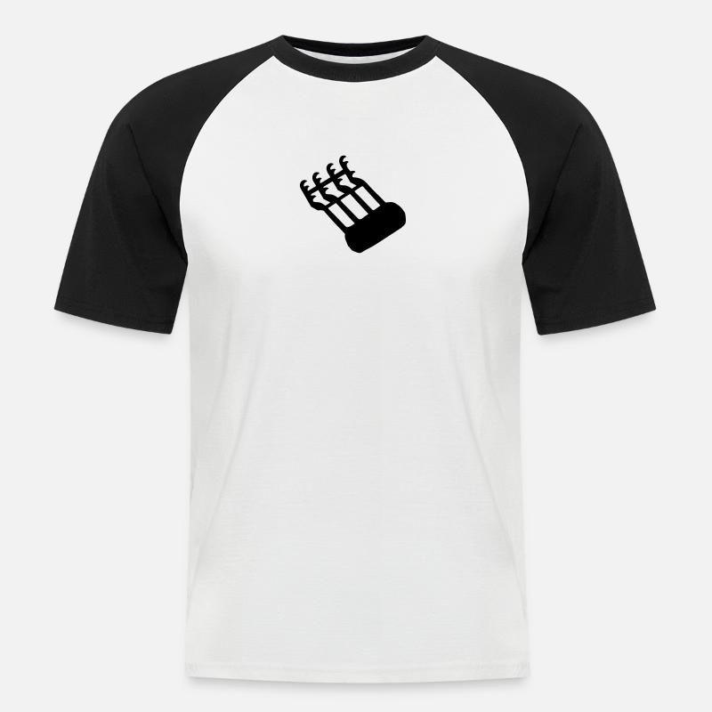 camargue race - Maglia da baseball a manica corta da uomo - bianco/nero