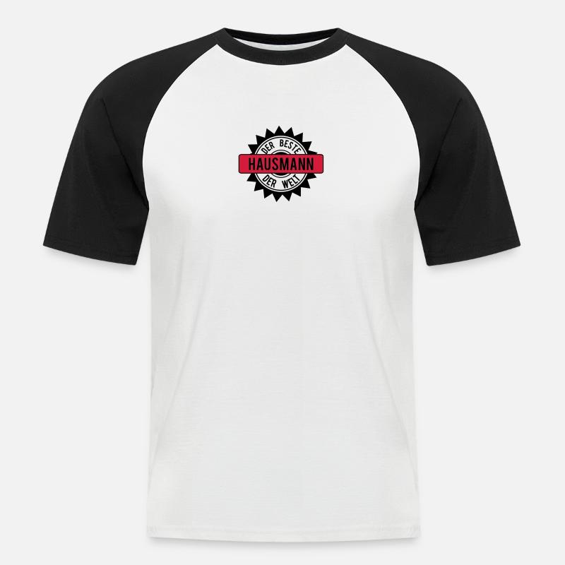 der beste hausmann 2c - Männer Baseball-T-Shirt - Weiß/Schwarz