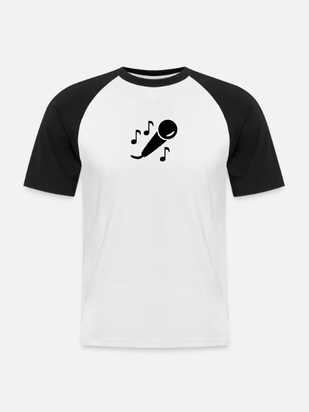Microphone - Men's Baseball T-Shirt - white/black
