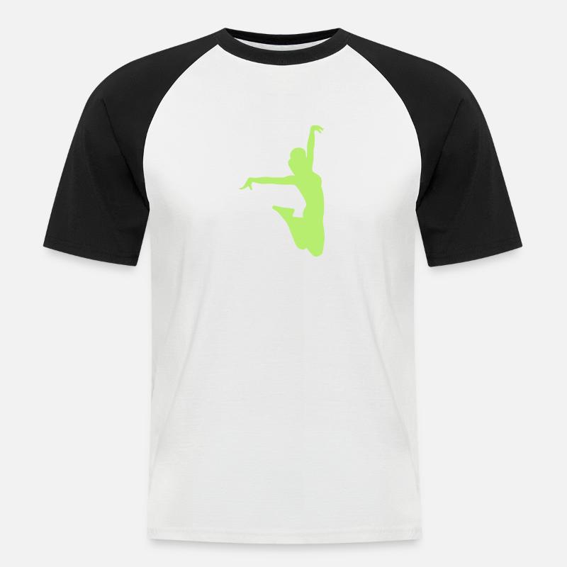 Trampolin - Männer Baseball-T-Shirt - Weiß/Schwarz