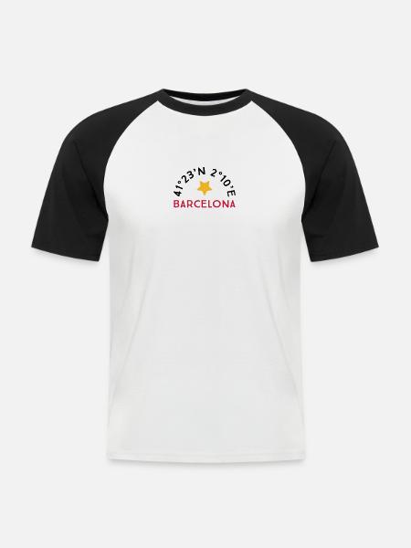 Barcelona - Men's Baseball T-Shirt - white/black