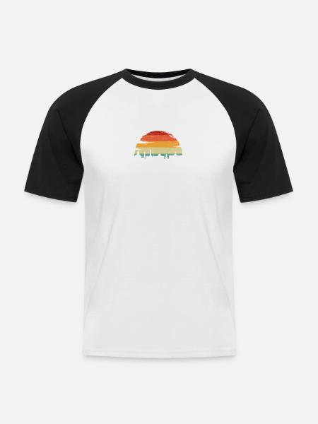 Vivid Sunset Skyline - Men's Baseball T-Shirt - white/black
