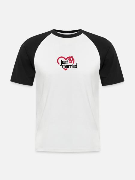 Just married - T-shirt baseball manches courtes Homme - blanc/noir
