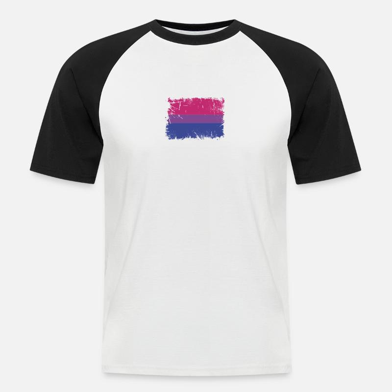 Bisexual Pride Flag - Männer Baseball-T-Shirt - Weiß/Schwarz