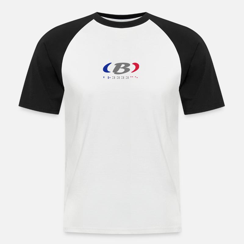 Buntes abstraktes Grafikdesign - Männer Baseball-T-Shirt - Weiß/Schwarz