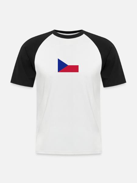 Tschechien - Männer Baseball-T-Shirt - Weiß/Schwarz